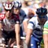 Kim Kirchen and Frank Schleck side by side at the finish in the 3rd stage of Tour de Suisse 2004